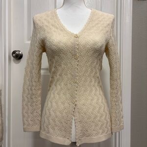 Vintage Cream Cardigan Sweater
